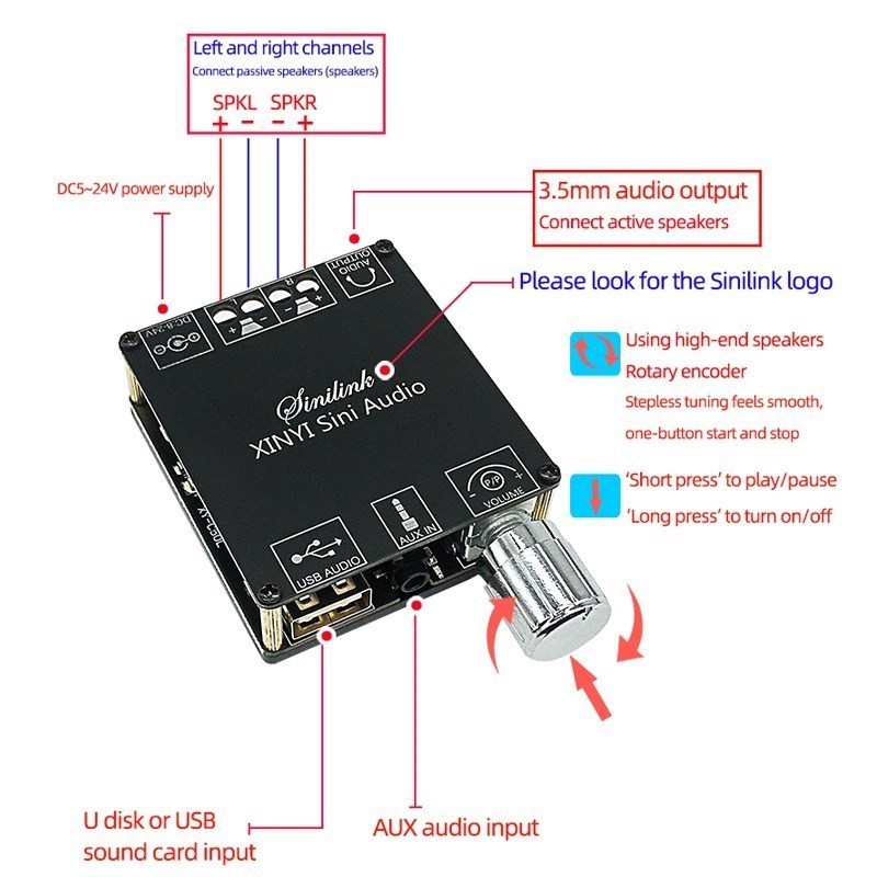 2*50W ForBluetooth 5.0Power Am - Audio Music Player App ulasan dan harga