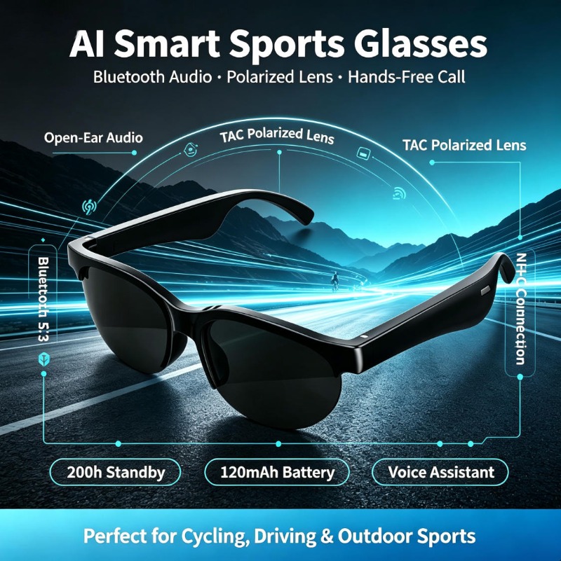 Smart Sports Glasses Open Ear  - Audio Music Bluetooth ulasan dan harga