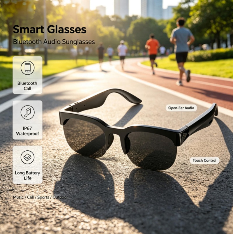Bluetooth Audio Smart Glasses  - Audio Music Voice ulasan dan harga