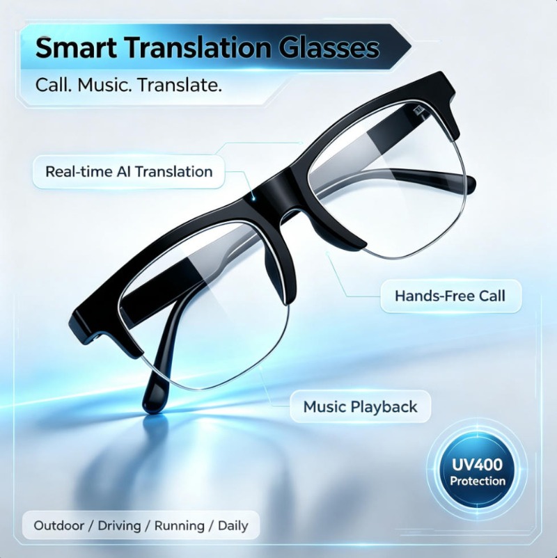 Smart Translation Glasses Real - Audio Music Voice ulasan dan harga