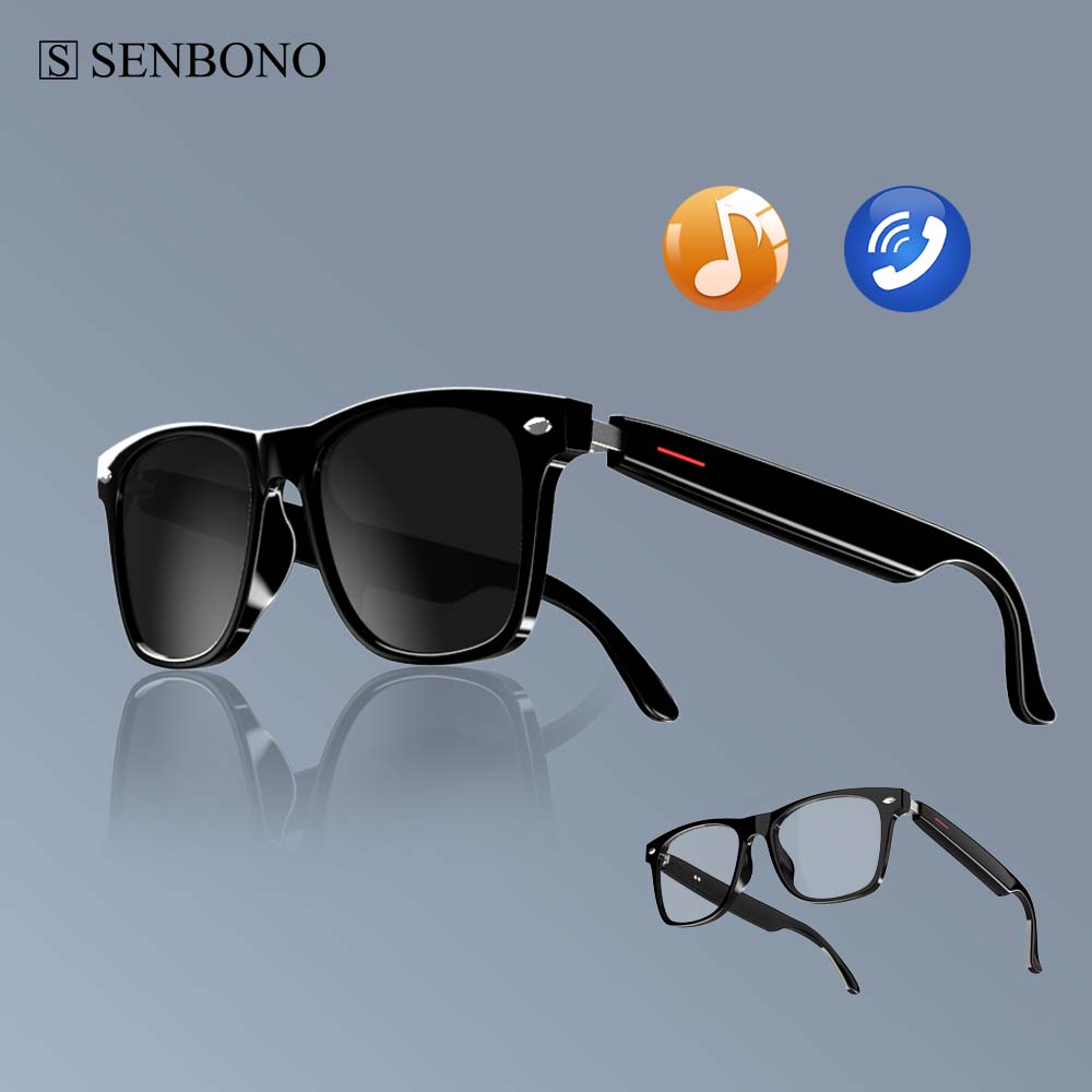 SENBONO E13 Smart Glasses:Blue - Audio Music Voice ulasan dan harga