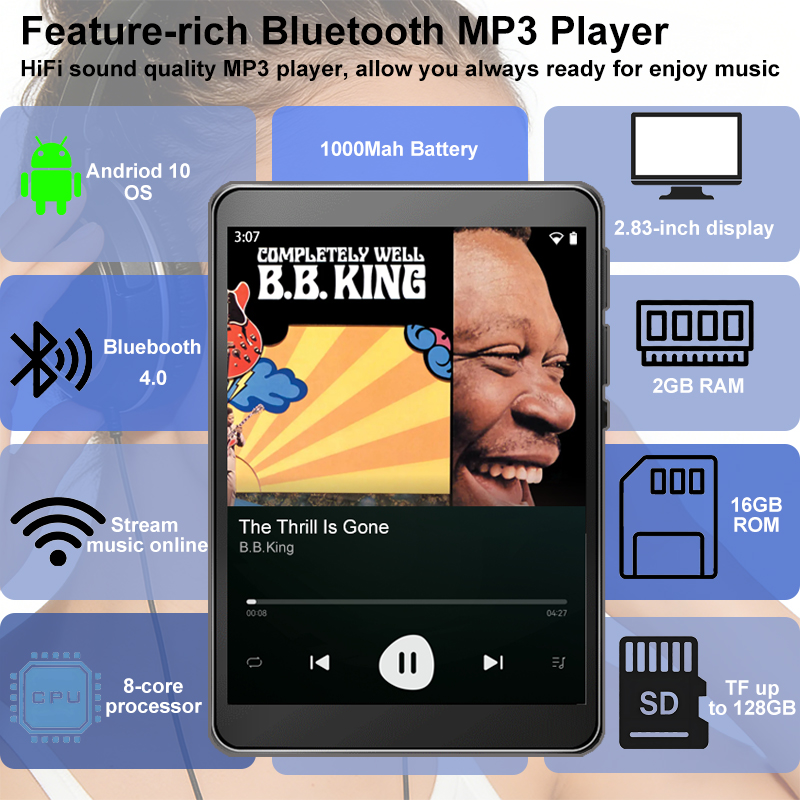 WiFi MP3 Player Andriod 10 Spo - Mp3 Audio Music Download ulasan dan harga